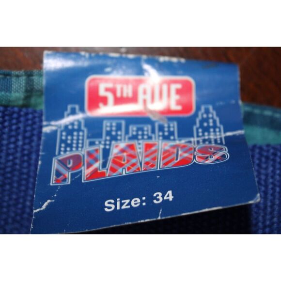 5th Ave Plaid Belted Cargo Shorts - Size 34 - NWT - Summer Street Style - Picture 3 of 4